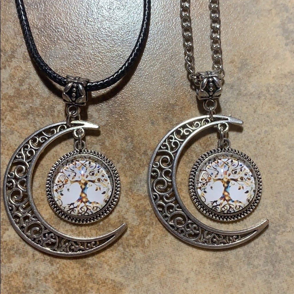 Moon tree of life necklace